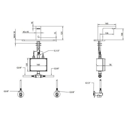 Bongio Electronici Электронный смеситель для раковины с инфракрасным датчиком, цвет: хром, артикул 46521CREL