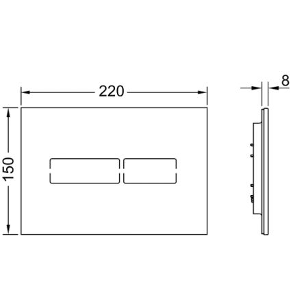 TECElux mini. Электронная панель смыва, стекло, черная, артикул 9240961