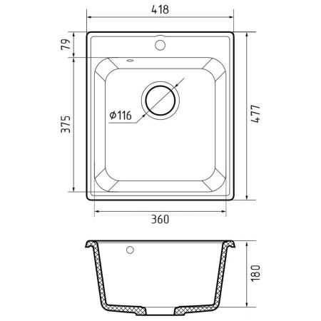 Кухонная мойка GranFest QUARZ 17, белый, артикул 17 белый