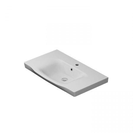 M80WCC0802WG Like, Раковина мебельная, керамическая, 80 см, встроенная, цвет: белый, глянец