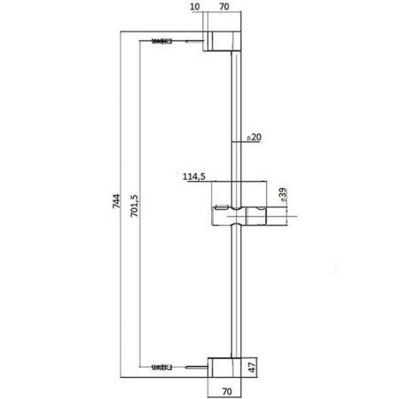 Bossini  Душевая штанга 70 см, ручная лейка со шлангом CROMOLUX 150 см,цвет хром Bossini  Душевая штанга 70 см, ручная лейка со шлангом CROMOLUX 150 см,цвет хром