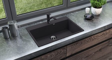 Кухонная мойка Ulgran Quartz Forte 760-07, уголь, артикул Forte 760-07