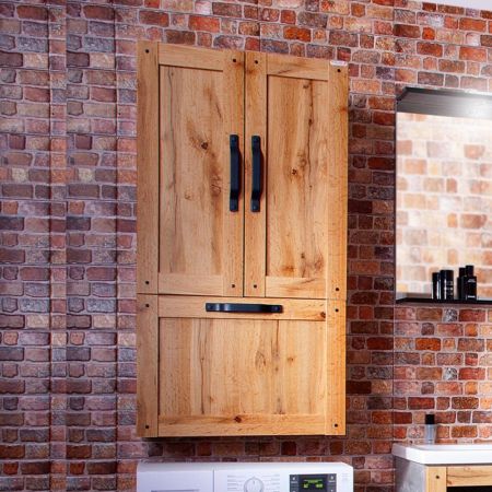 Шкаф навесной Бриклаер ЛОФТ 60 см, установка над стиральной машиной, метрополитен грей, артикул 4627125414466