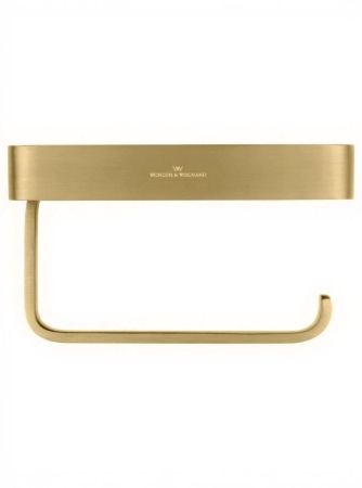 Держатель для туалетной бумаги с полкой WONZON & WOGHAND GRAFFITY, Брашированное золото (WW-9366-BG), артикул WW-9366-BG