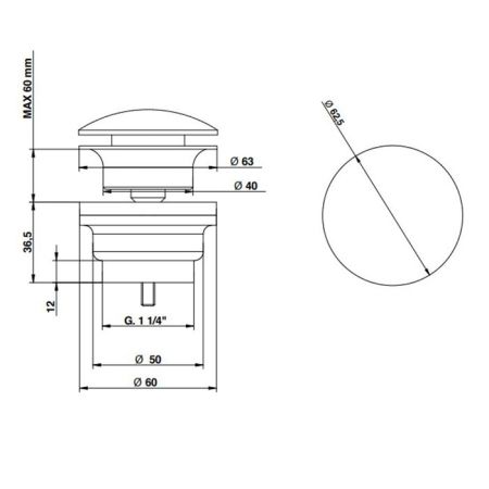 Bongio Time 2020 Донный клапан 1 1/4, брашированная сталь, артикул 70071AS00