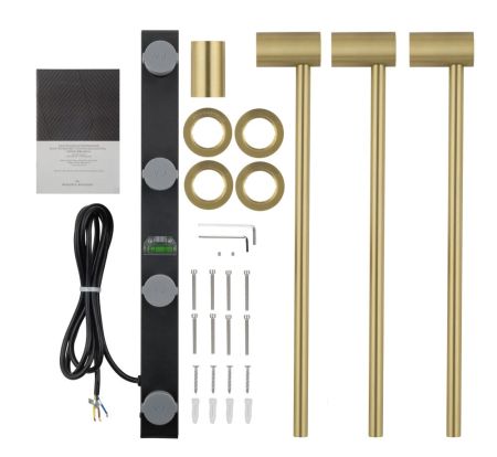 Полотенцесушитель электрический встраиваемый WONZON & WOGHAND HAMBURG, Брашированное золото (WW-AL313-BG), артикул WW-AL313-BG