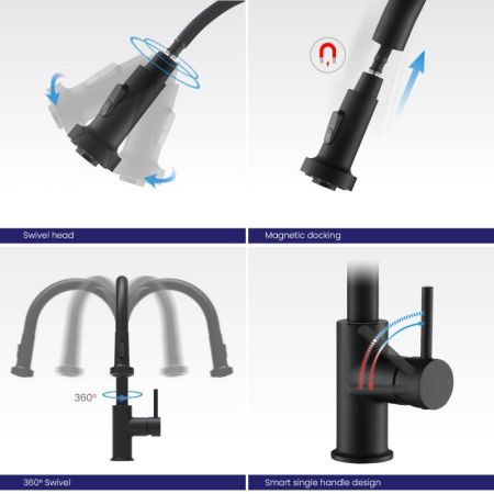 Смеситель для кухни Timo Saona 2316/03FL Черный, артикул 2316/03FL