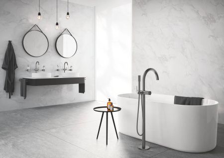 Смеситель для раковины GROHE Atrio New, свободностоящий, темный графит матовый (32647AL3) Смеситель для раковины GROHE Atrio New, свободностоящий, темный графит матовый (32647AL3)