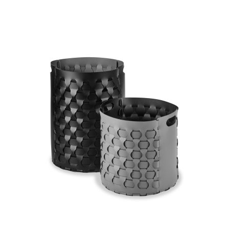 ADJ Корзина для мусора Bottega, D22xH35 см., цвет: черный/серый, артикул 2035.01/03