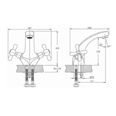 Смеситель для раковины D-Lin D110806, хром, артикул D110806