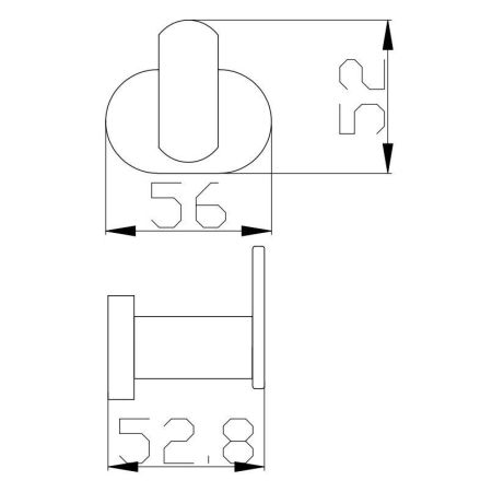 Крючок для ванной комнаты Rav Slezak YUKON YUA0100CMAT, черный, артикул YUA0100CMAT