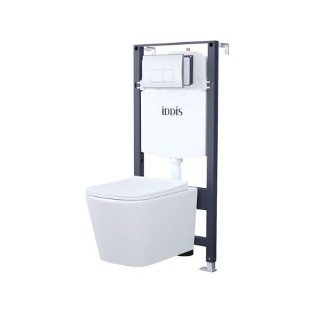 Комплект 3в1: подвесной унитаз, инсталляция и клавиша смыва IDDIS Basic (BASBI01i73), артикул BASBI01i73