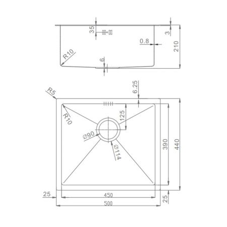 Кухонная мойка Raglo R703.5044.09, графит