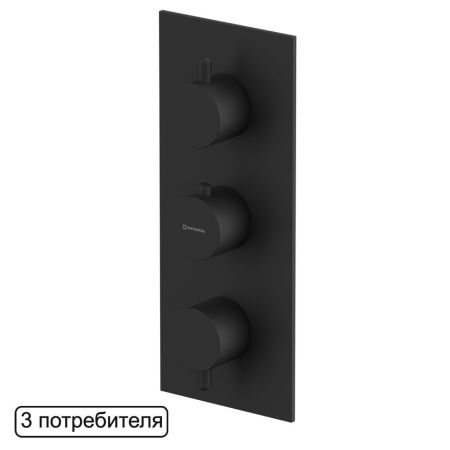 Смеситель термостатический для душа скрытого монтажа WHITECROSS Y Y1238BL (черный мат), артикул Y1238BL