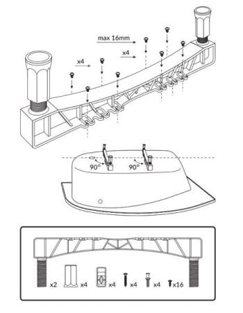 Ножки для ванн EXCELLENT NWT-50