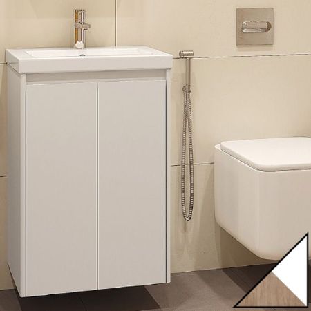 Тумба под раковину Velvex Klaufs 50 tpKLA.50.2D-617.216 Белый+дерево, артикул tpKLA.50.2D-617.216