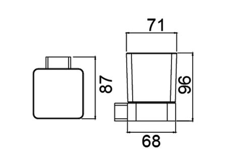 Стакан для зубных щеток Timo Selene 14033/03 Черный, артикул 14033/03