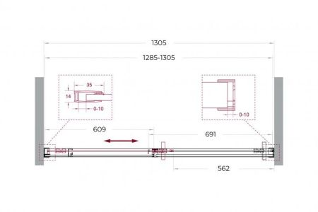 SOFT_CLOSE-1-BF-1-140-C-GM Душевая дверь, артикул SOFT_CLOSE-1-BF-1-140-C-GM