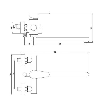 Смеситель для ванны ESKO OL31B, черный