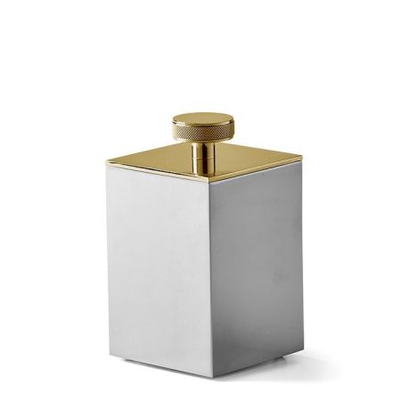 3SC Metal Quadra Баночка универсальная, 7х7хh12см, с крышкой, настольная,цвет: золото 24к. Lucido, артикул ME49AGD