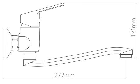 Смеситель Level для кухни, настенный,с изл. 220 мм, артикул: LV02, артикул LV02