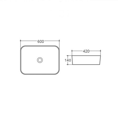 Раковина керамическая Vincea VBS-304, 600*420*140, накладная, цвет белый, артикул VBS-304