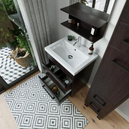 Тумба под раковину напольная Бриклаер ЧИЛИ венге, 60 см, артикул 4627125415142