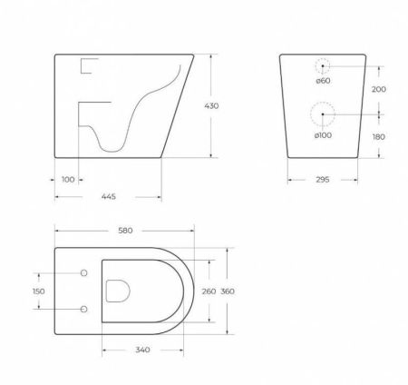 Унитаз приставной безободковый BELBAGNO FLAY-R, артикул BB902SC