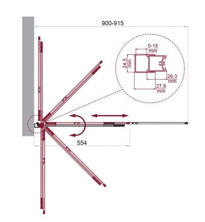 LUCE-VF-11-80/145-C-Cr Душевая шторка на ванну, артикул LUCE-VF-11-80/145-C-Cr