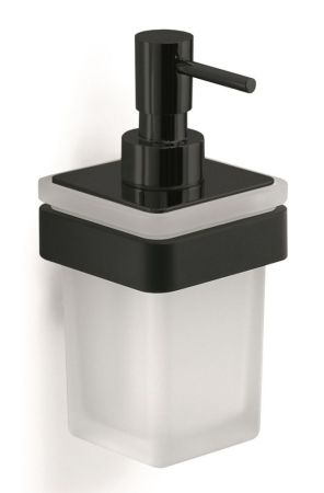 Gedy Samoa, настенный стеклянный дозатор c металлической помпой, цвет черный матовый, артикул A881(14)