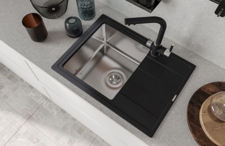 Кухонная мойка Florentina КОМБИ 21.390.B0650.302, антрацит, артикул 21.390.B0650.302
