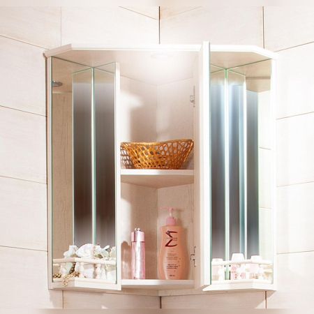 Зеркальный шкаф Бриклаер КАНТРИ с балюстрадой, бежевый дуб прованс, артикул 4627125413711