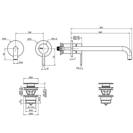 Fima Carlo Frattini Snap Cмеситель для раковины, встраиваемый, цвет: хром, артикул F3121WZX9CR