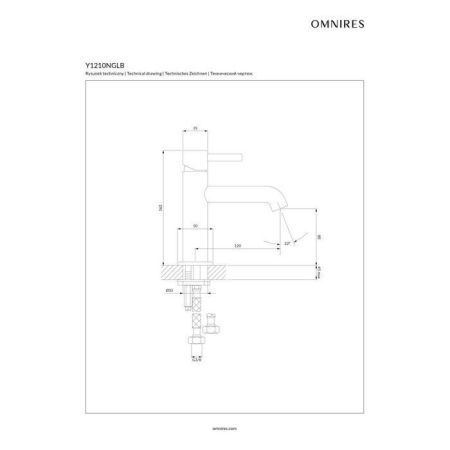 Смеситель для умывальника OMNIRES Y Y1210NGLB (брашированное золото), артикул Y1210NGLB