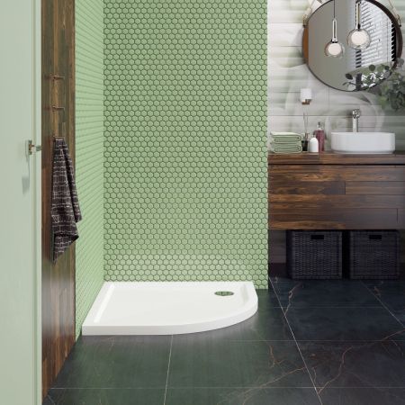 Акриловый душевой поддон Lavinia Boho One 37011800, полукруглый, 80 х 80 см, артикул 37011800