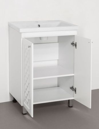 Тумба с раковиной Style Line Канна 60 под умывальник Комо 60, Люкс, артикул ЛС-00000726