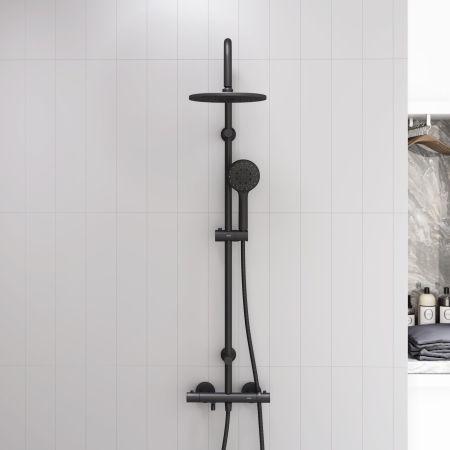 D0710522 Futura душевая система с ванно душевым ТМС смесителем, черный, артикул D0710522