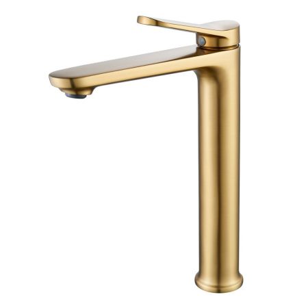 Смеситель для раковины высокий Shevanik S4311G, золотой сатин, артикул S4311G
