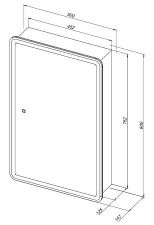 Зеркальный шкаф Aquanet Оптима 50 с LED подсветкой, артикул 00311859