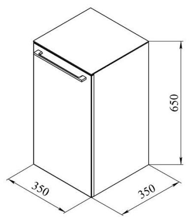 Шкаф нижний De Aqua Токката 35 бежевый, с бельевой корзиной, артикул 00168466