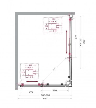 MARINO-2-AH-2-120/90-C-GM Душевой уголок, артикул MARINO-2-AH-2-120/90-C-GM