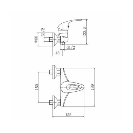Смеситель для душа FASHUN A2003, хром
