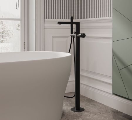 Смеситель для ванны Allen Brau Liberty 5.33012-31 (с внутренней частью) черный матовый, артикул 5.33012-31