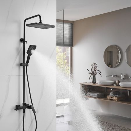 Душевая система Shevanik S4436H, черный