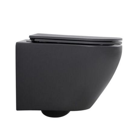 Унитаз ABBER BEQUEM AC1101MG подвесной серый матовый, безободковый, артикул AC1101MG