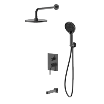 Душевая система для ванны и душа DQ Bonn встраиваемая с изливом графит (DA1705606)