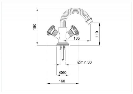 Смеситель для биде CEZARES OLIMP-BS2, артикул OLIMP-BS2-03/24-M