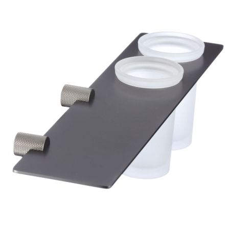 Стакан для ванной комнаты двойной Savol S-002168Q, графит, артикул S-002168Q