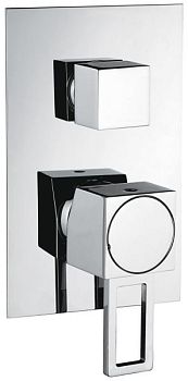 Emmevi Gea, однорычажный встраиваемый смеситель для душа, ручка со стержнем, с дивертером на 3 выхода, цвет хром