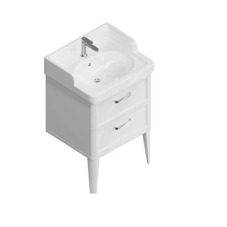 Kerama Marazzi Тумба POMPEI напольная с 2 ящиками 60, белая глянцевая, артикул PO.N.60.2\WHT